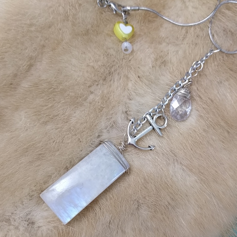 Moonstone + Crystal Necklace